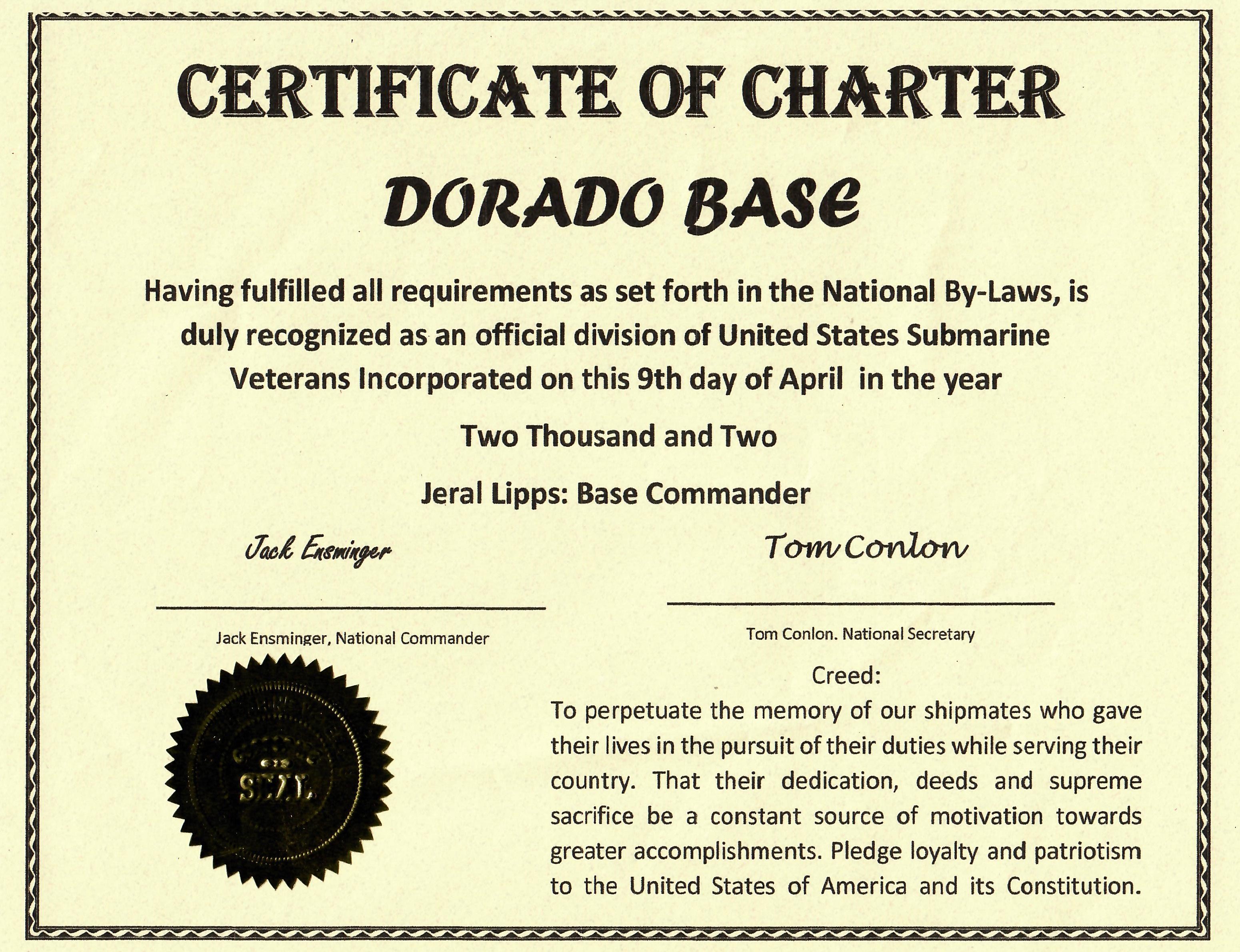 Dorado Base Charter Dorado Base Charter